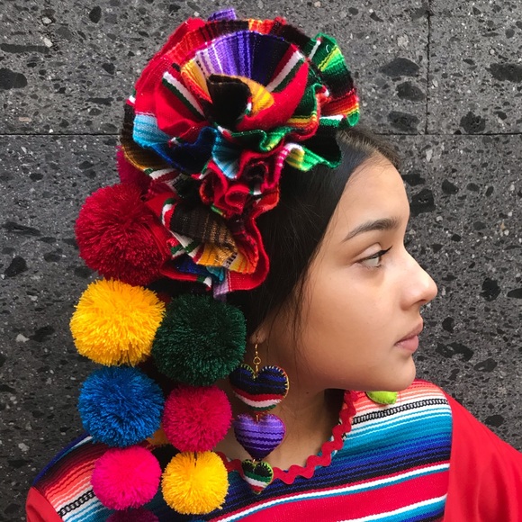 Mexican sarape Zarape Head Piece Frida Inspired main image 4